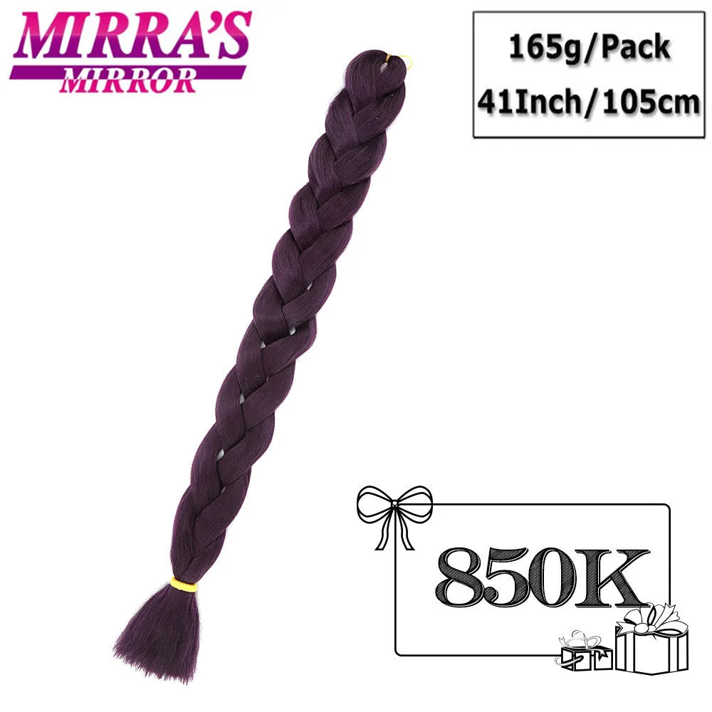 82 Inch Pure Color Jumbo Braiding Hair Extensions Synthetic Braids For Box Braid