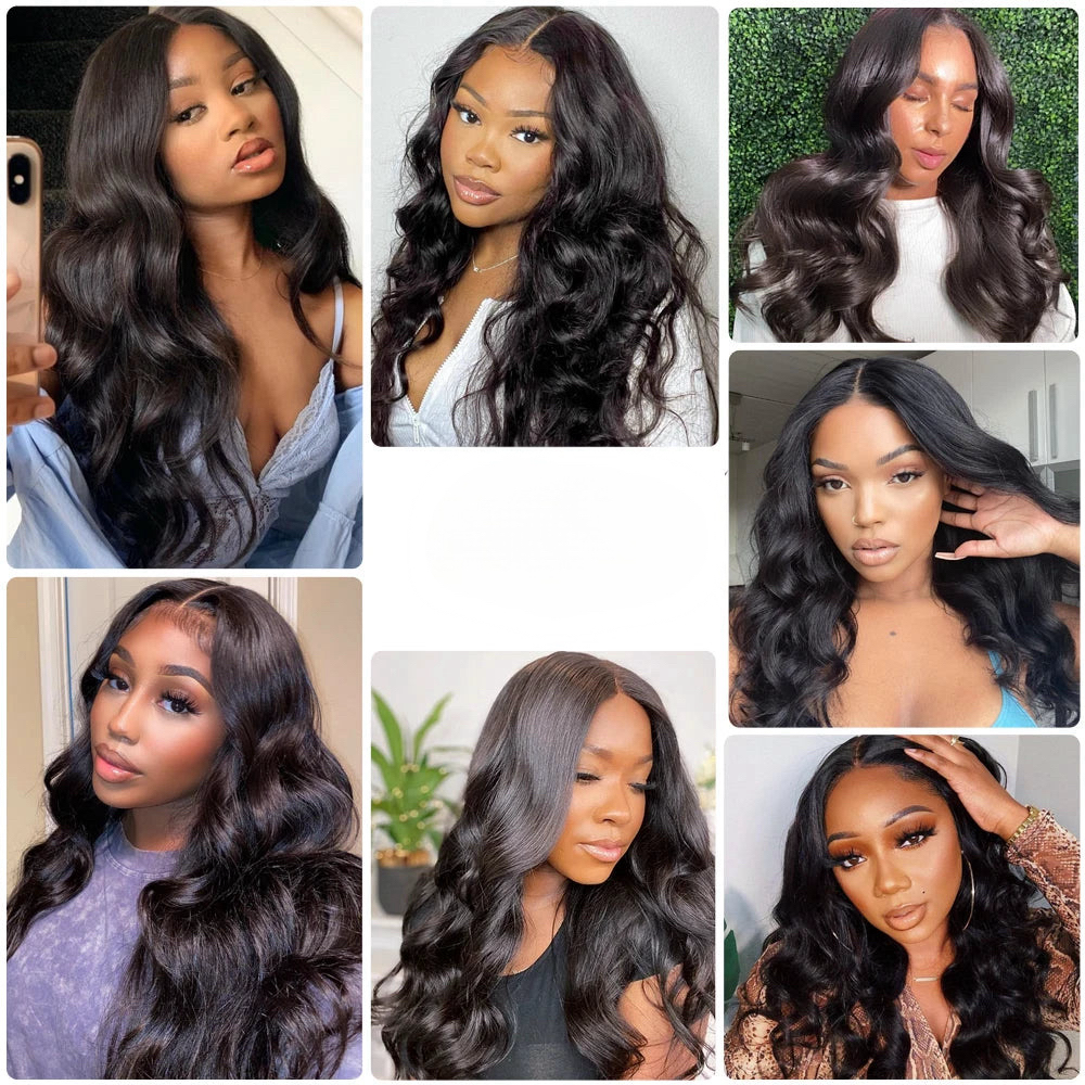 13x4 13x6 Lace Frontal Wig PrePlucked Body Wave Natural Wavy Lace Front Human Hair Wig