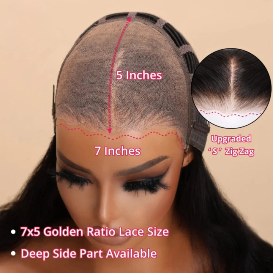 Bye-Bye Knots Wig 7x5 Pre Cut Lace Wig Human Hair Body Wave Wig Pre Plucked Lace Front Wig Ready To Wear Go Glueless Wigs