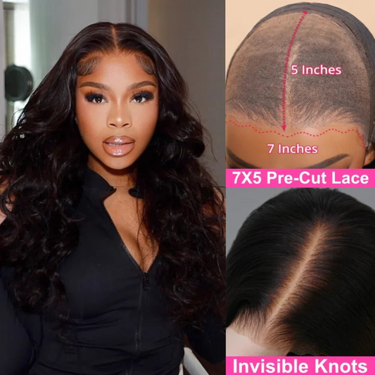Bye-Bye Knots Wig 7x5  Lace Wig Pre Bleached Pre Plucked Pre Cut Lace Front Wig Real Glueless Wear Go Wigs