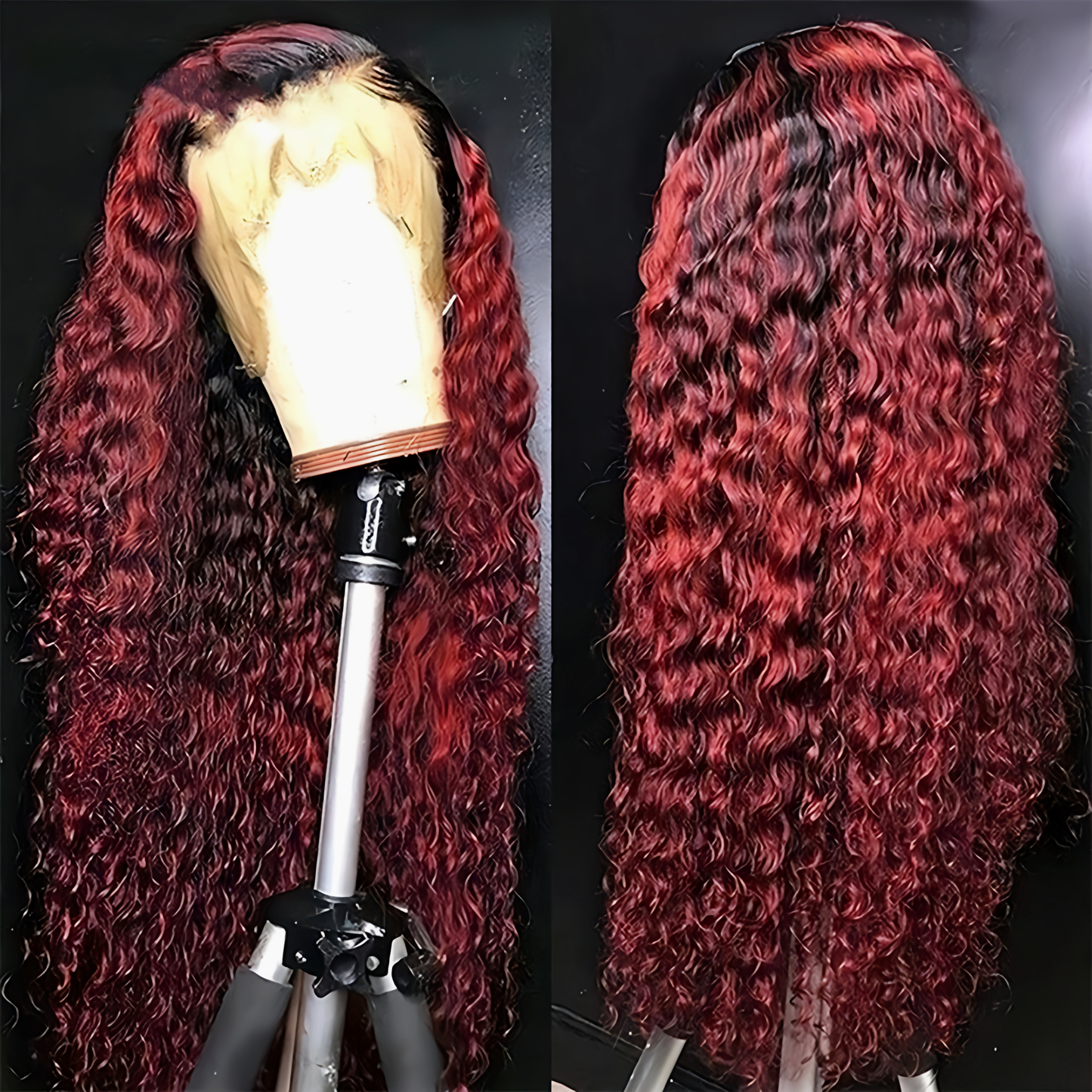 Brazilian 13x4 HD Lace Red Ombre Deep Wave Burgundy 99j Colored Lace Front Human Hair Wigs