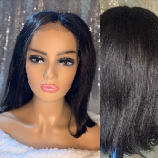 Pretty Bob Closure Straight 4x4 Lace Hair Wig 100% Virgin Human Hair