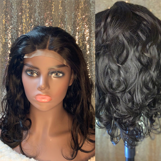 Pretty Body Wave 4x4 Lace Closure Wig 100% Virgin Human Hair