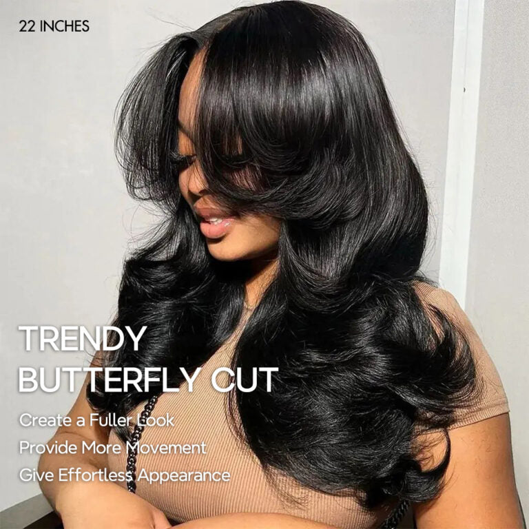 Layered Cut Glueless Loose Body Wave 6×5 HD Lace Wig Pre-Everything Human Hair Wigs