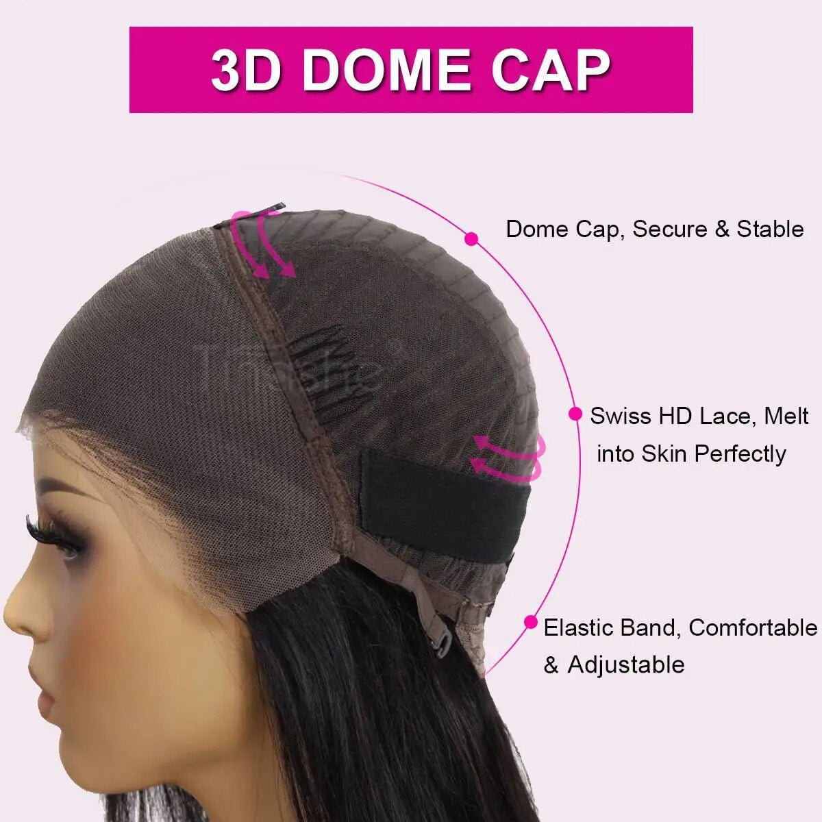 Peluca suelta de onda profunda Pelucas de cabello humano con frente de encaje sin cola pre-desplumadas 13x6