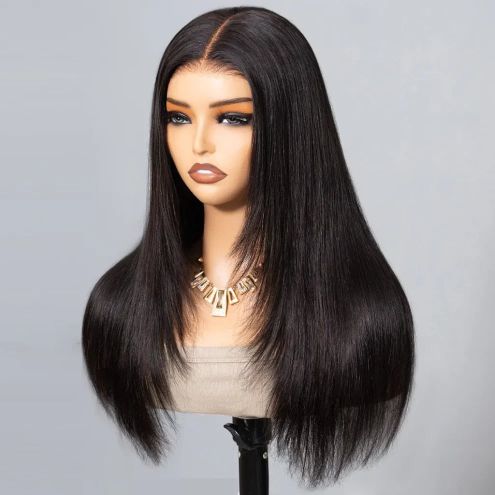 Straight Hair With Layers Shoulder Length Glueless Wig Human Hair HD Lace Wig