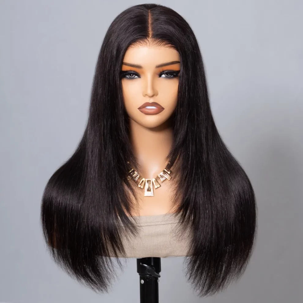Straight Hair With Layers Shoulder Length Glueless Wig Human Hair HD Lace Wig