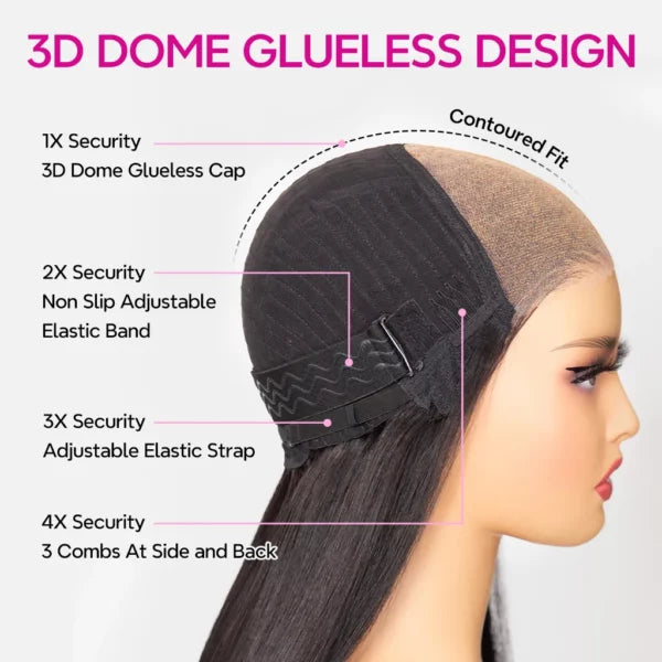 Glueless Short Loose Body Wave Bob Wig Pre-Cut 6×5 Lace Closure Wig Shoulder Length Bleached Knots