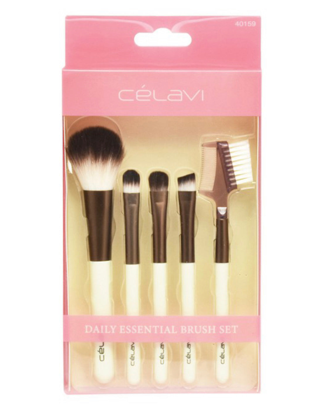 Ce'lavi Juego de brochas de maquillaje esenciales diarias de 5 piezas