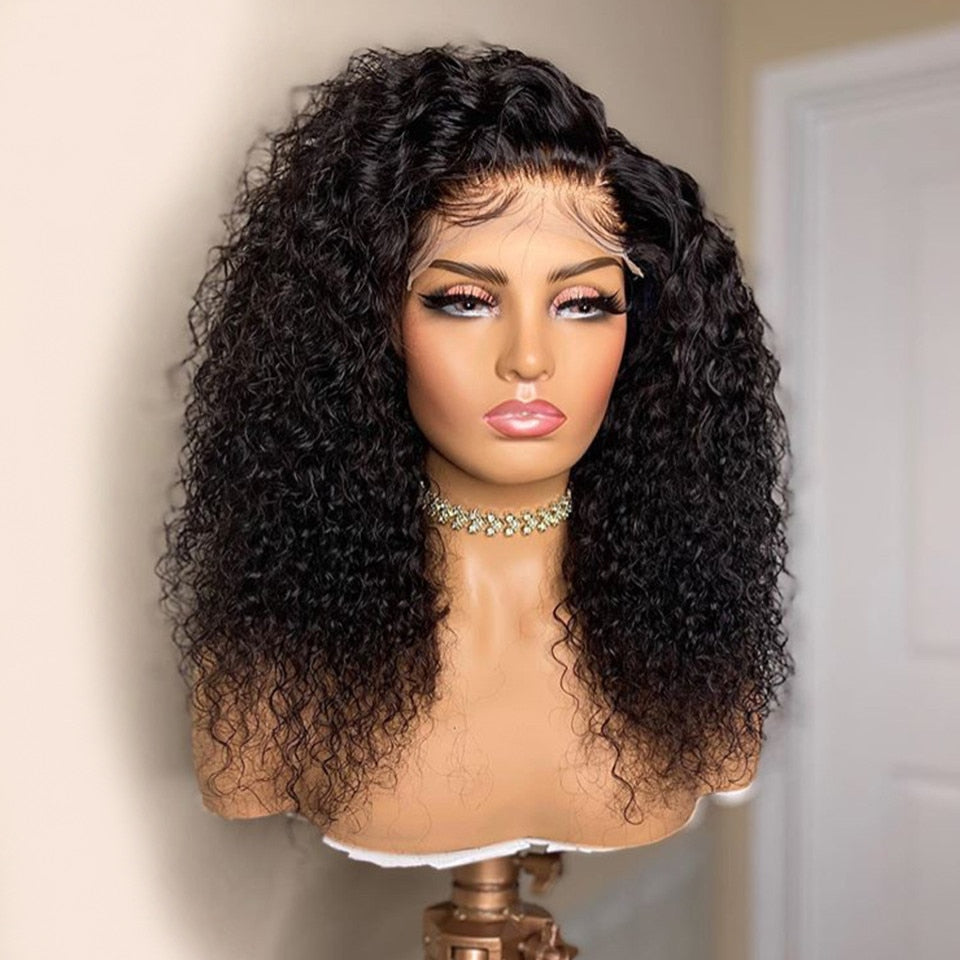 Deep Curly Lace Front Human Hair Wigs 13x6 Lace Frontal Wigs Brazilian Deep Wave Short Bob