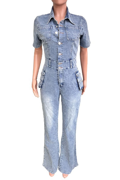 WOMEN DENIM SEXY JUMPSUIT