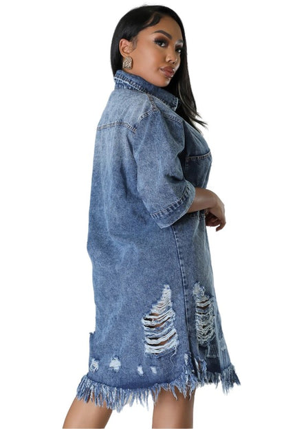 WOMEN FASHION DENIM DRESSES