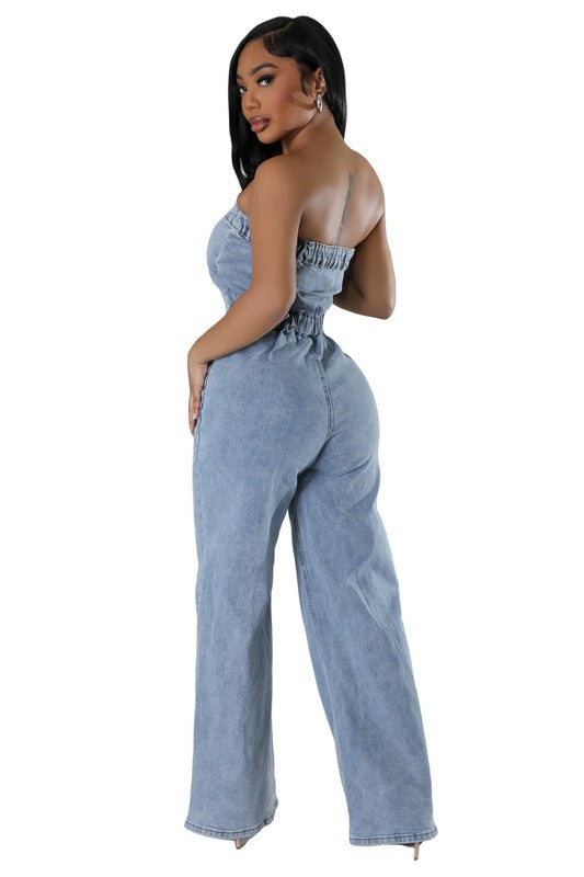 WOMEN FASHION DENIM JUMPSUIT