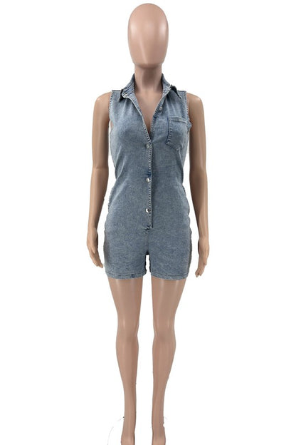 WOMEN FASHION DENIM ROMPERS