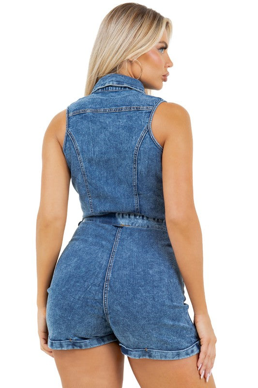 WOMEN FASHION DENIM ROMPERS