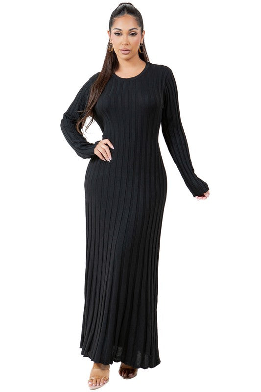 WOMEN FASHION KNITWEAR LONG MAXI DRESS