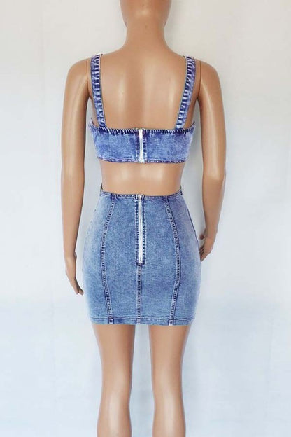 WOMEN FASHION DENIM DRESS