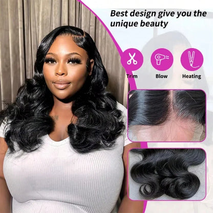 Body Wave Short Bob Wig 13x4 Lace Front Human Hair Wig 100% Brazilian Remy Hair Pre Plucked With Baby Hair 250 Density