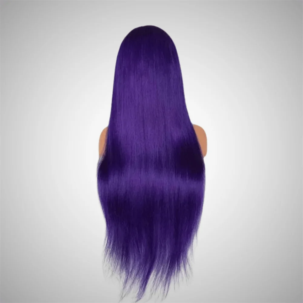 Purple 613 Colored 13x6 Transparent Lace Frontal Wigs Human Hair Wig Brazilian Remy Hair Glueless Full Lace Wigs