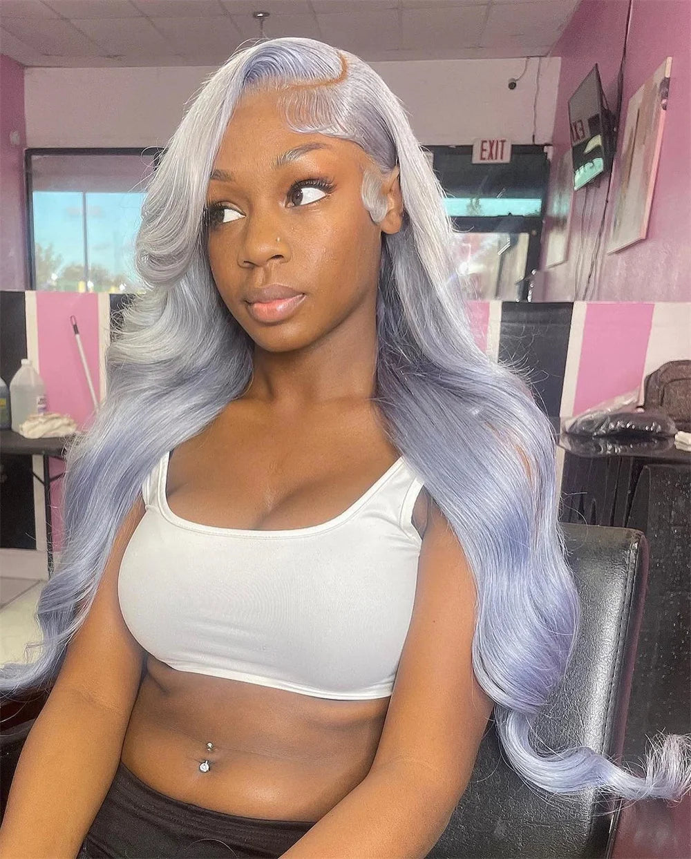 13x4 Transparent Lace Frontal Wig Body Wave Silver Grey 613 13x6 HD Lace Front Colored Human Hair Wigs