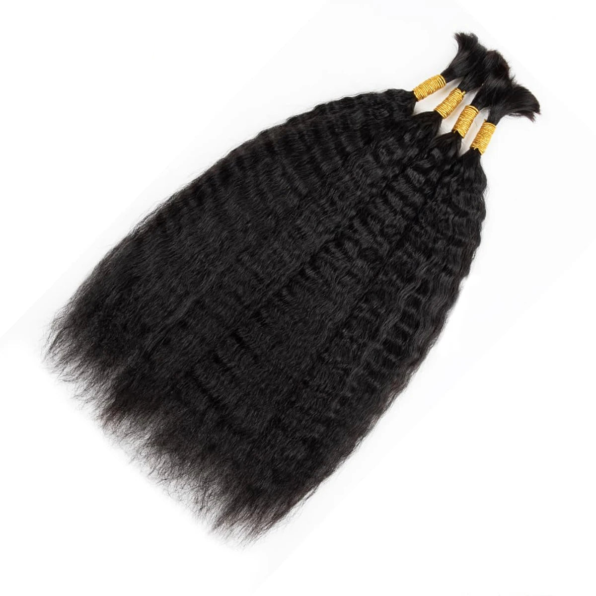 Kinky Straight Hair Bulk Braiding No Weft 100% Human Hair Boho Braids Natural Black Yaki Straight Extensions 50G/Pack