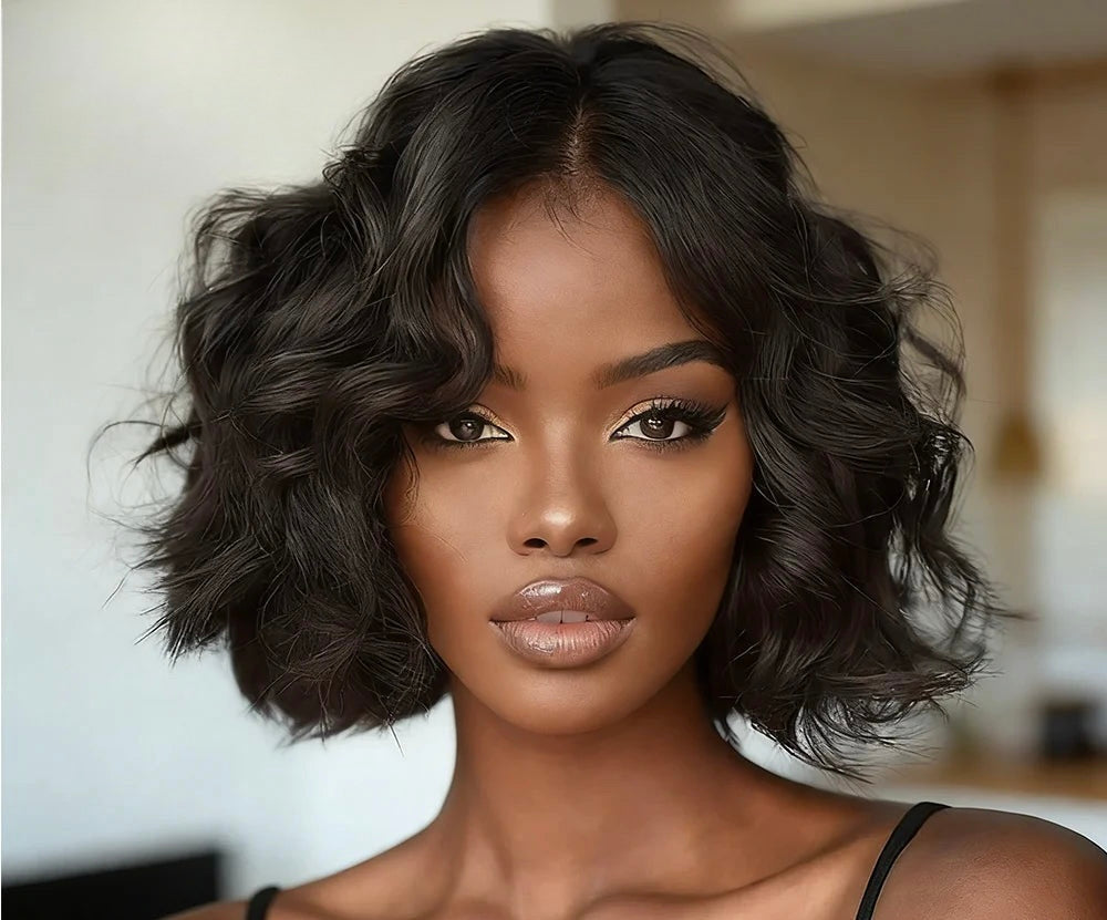 Loose Body Wave Bob Wigs 13x4 13x6 Lace Frontal Human Hair Wigs Pre-Plucked Body Wave Short Bob Wig 200% Density Brazilian Wigs