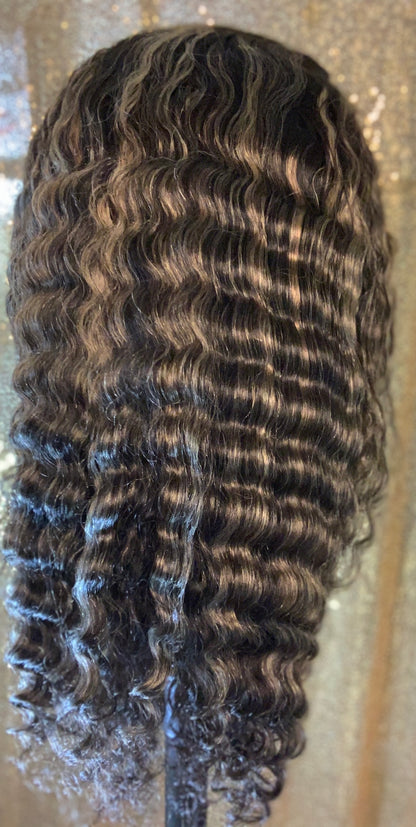 Highlight Deep Wave 13x4 Lace Hair Wig 100% Virgin Human Hair