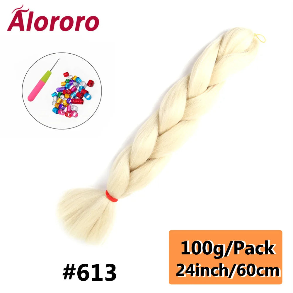 24 Inch Jumbo Braids for Hair Extensions Purple Synthetic Braiding Hair Accessories 100G/Pack Women DIY Hair for Crochet Braid