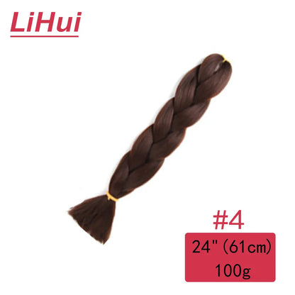 24 Inches Synthetic Braiding Hair Jumbo Braid Ombre Jumbo Hair Extension For Women DIY Hair Braids Purple Pink Yellow Gray