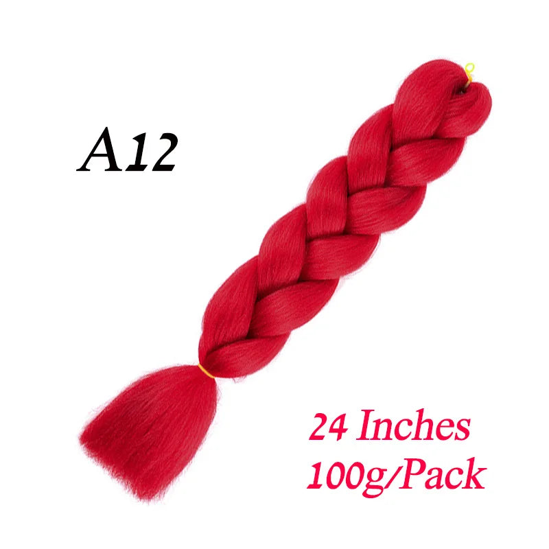 Synthetic Braiding Hair Pre Stretched Jumbo Braid Hair Extensions 24 inch  Kanekalon Hair For African Braids 100g