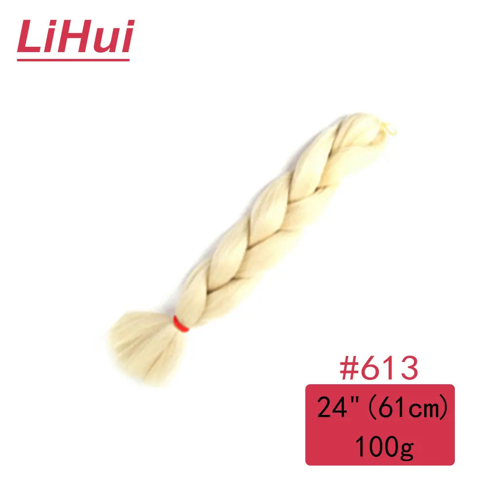 24 Inches Synthetic Braiding Hair Jumbo Braid Ombre Jumbo Hair Extension For Women DIY Hair Braids Purple Pink Yellow Gray
