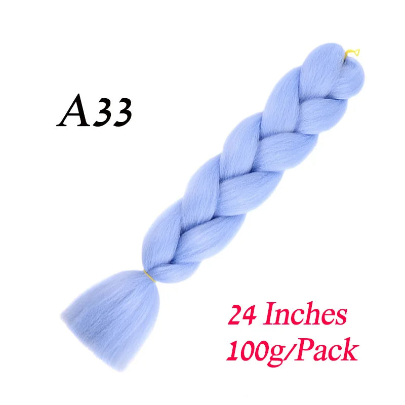Synthetic Braiding Hair Pre Stretched Jumbo Braid Hair Extensions 24 inch  Kanekalon Hair For African Braids 100g