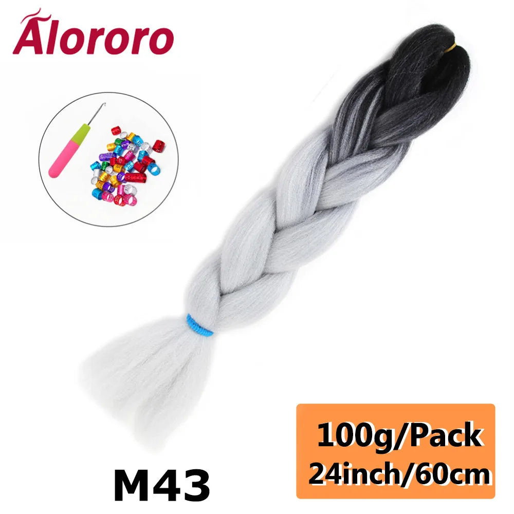 24 Inch Jumbo Braids for Hair Extensions Purple Synthetic Braiding Hair Accessories 100G/Pack Women DIY Hair for Crochet Braid
