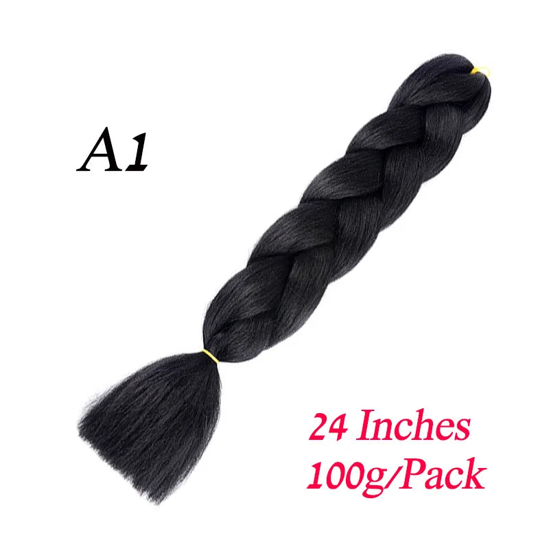 Synthetic Braiding Hair Pre Stretched Jumbo Braid Hair Extensions 24 inch  Kanekalon Hair For African Braids 100g