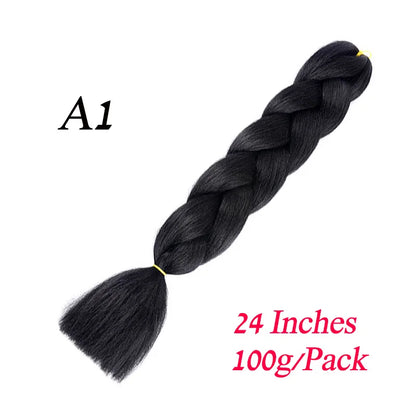 Synthetic Braiding Hair Pre Stretched Jumbo Braid Hair Extensions 24 inch  Kanekalon Hair For African Braids 100g
