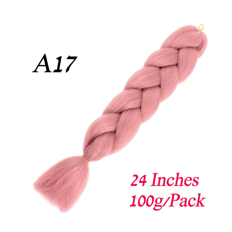 Synthetic Braiding Hair Pre Stretched Jumbo Braid Hair Extensions 24 inch  Kanekalon Hair For African Braids 100g