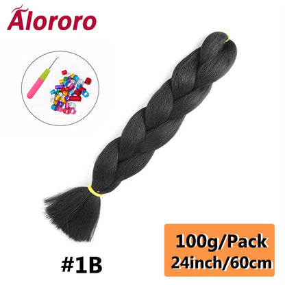 24 Inch Jumbo Braids for Hair Extensions Purple Synthetic Braiding Hair Accessories 100G/Pack Women DIY Hair for Crochet Braid