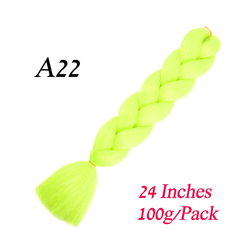 Synthetic Braiding Hair Pre Stretched Jumbo Braid Hair Extensions 24 inch  Kanekalon Hair For African Braids 100g
