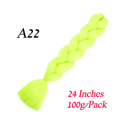 Synthetic Braiding Hair Pre Stretched Jumbo Braid Hair Extensions 24 inch  Kanekalon Hair For African Braids 100g