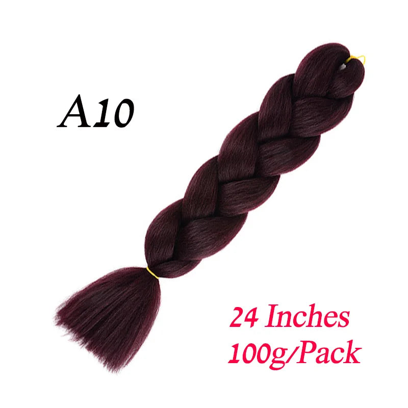 Synthetic Braiding Hair Pre Stretched Jumbo Braid Hair Extensions 24 inch  Kanekalon Hair For African Braids 100g