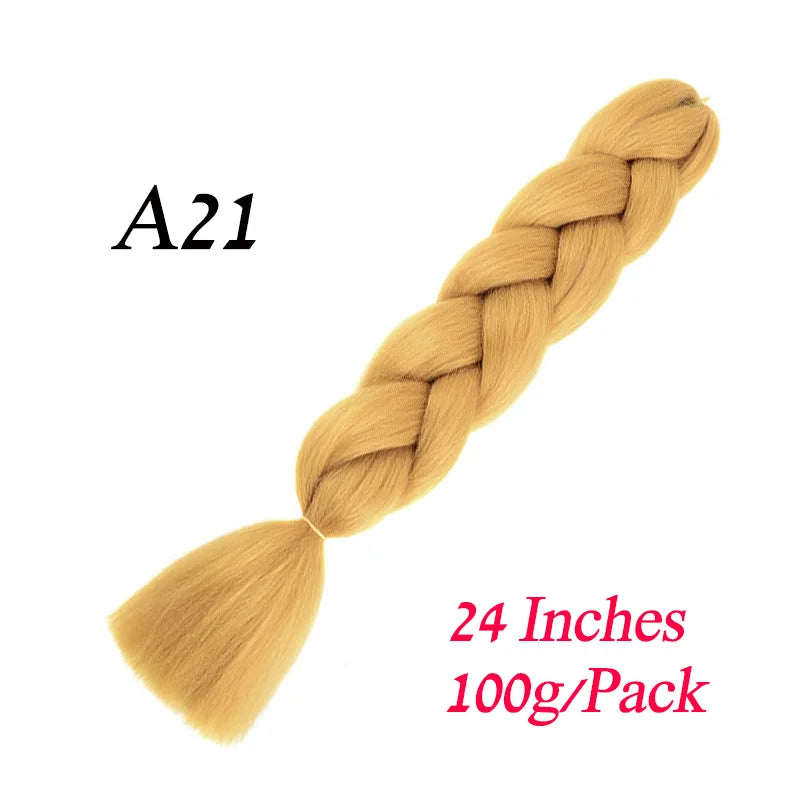 Synthetic Braiding Hair Pre Stretched Jumbo Braid Hair Extensions 24 inch  Kanekalon Hair For African Braids 100g