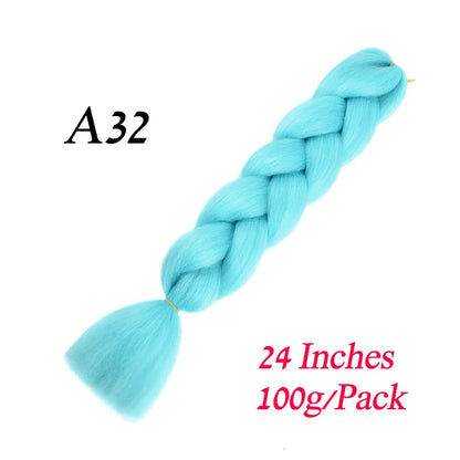 Synthetic Braiding Hair Pre Stretched Jumbo Braid Hair Extensions 24 inch  Kanekalon Hair For African Braids 100g