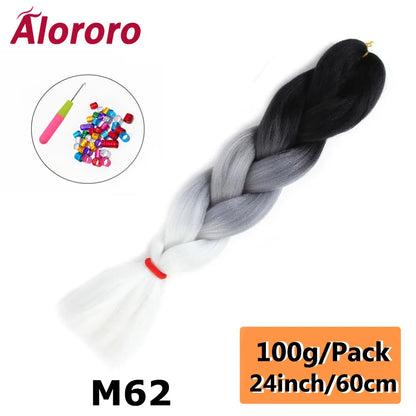 24 Inch Jumbo Braids for Hair Extensions Purple Synthetic Braiding Hair Accessories 100G/Pack Women DIY Hair for Crochet Braid