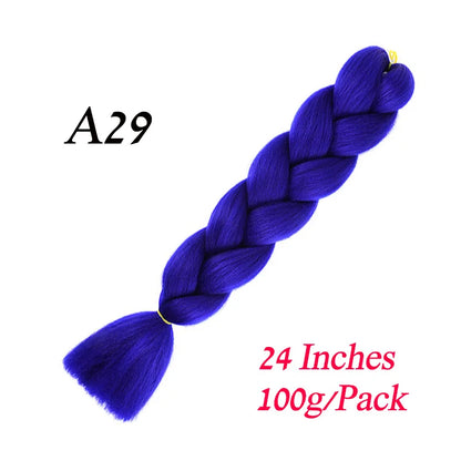 Synthetic Braiding Hair Pre Stretched Jumbo Braid Hair Extensions 24 inch  Kanekalon Hair For African Braids 100g