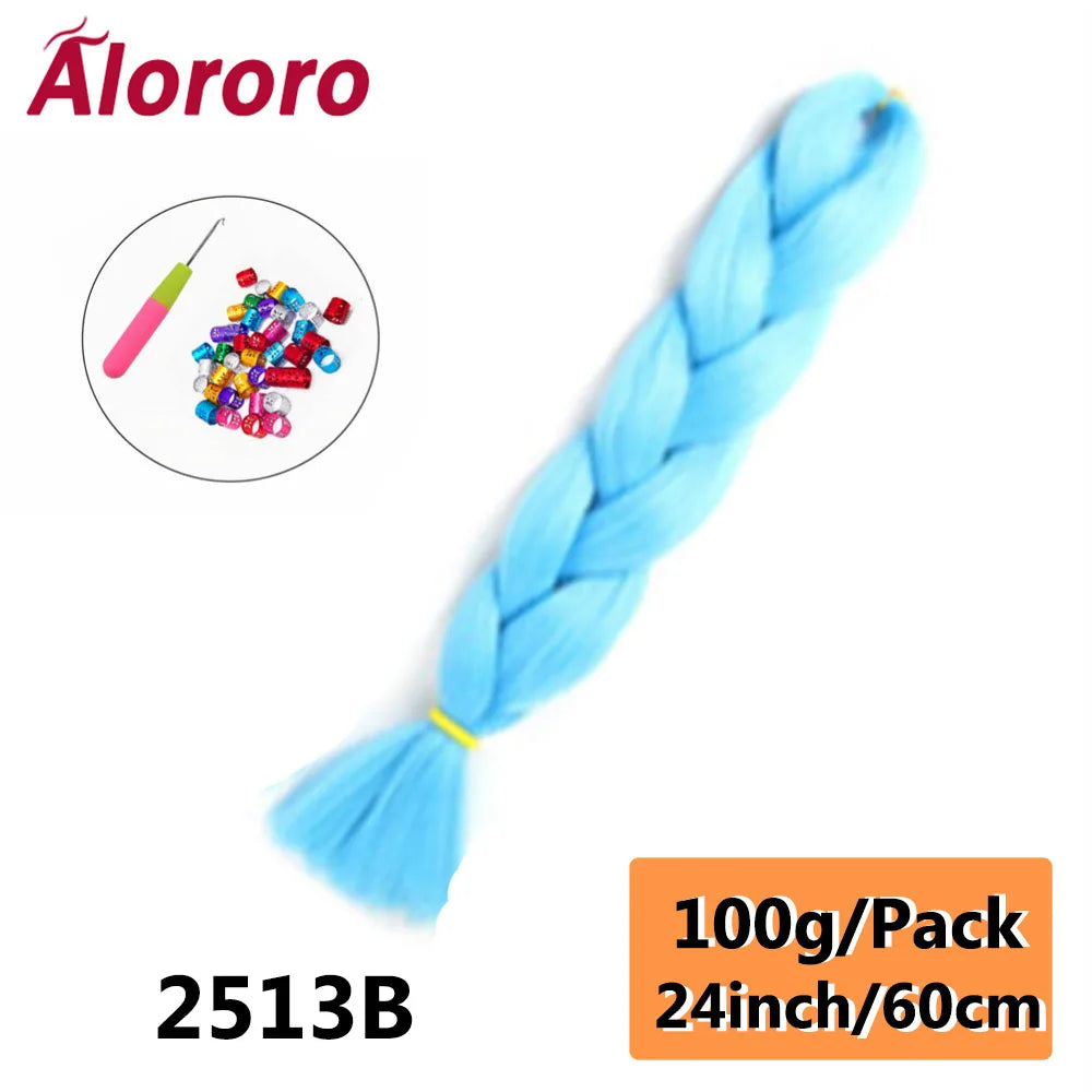 24 Inch Jumbo Braids for Hair Extensions Purple Synthetic Braiding Hair Accessories 100G/Pack Women DIY Hair for Crochet Braid