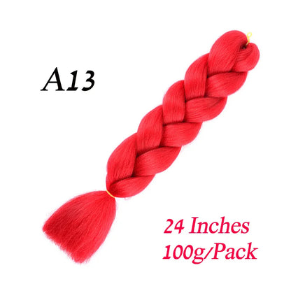 Synthetic Braiding Hair Pre Stretched Jumbo Braid Hair Extensions 24 inch  Kanekalon Hair For African Braids 100g