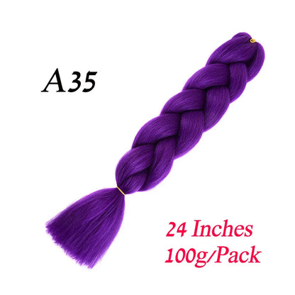 Synthetic Braiding Hair Pre Stretched Jumbo Braid Hair Extensions 24 inch  Kanekalon Hair For African Braids 100g