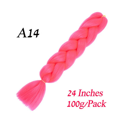 Synthetic Braiding Hair Pre Stretched Jumbo Braid Hair Extensions 24 inch  Kanekalon Hair For African Braids 100g