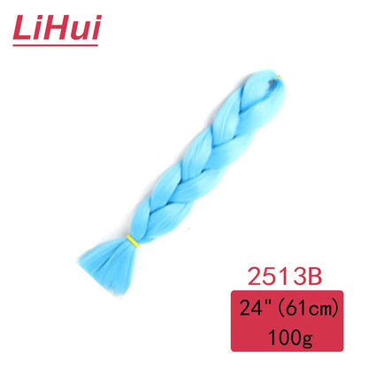 24 Inches Synthetic Braiding Hair Jumbo Braid Ombre Jumbo Hair Extension For Women DIY Hair Braids Purple Pink Yellow Gray