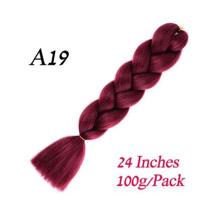 Synthetic Braiding Hair Pre Stretched Jumbo Braid Hair Extensions 24 inch  Kanekalon Hair For African Braids 100g